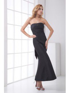 Satin Strapless Sheath Ankle-Length Prom Dress