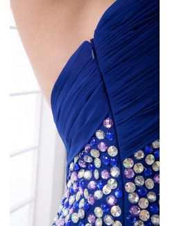 Chiffon One-Shoulder A-line Floor Length Sequins Prom Dress
