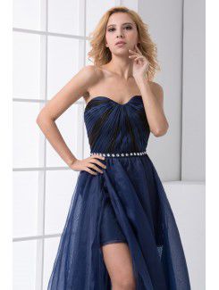 Chiffon Sweetheart Column Ankle-Length Sequins Prom Dress