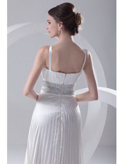 Satin V-Neckline Column Floor Length Sash Prom Dress