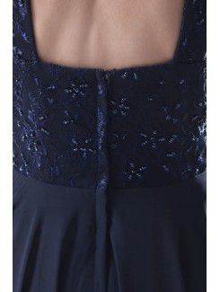 Chiffon Jewel Column Floor Length Embroidered Prom Dress