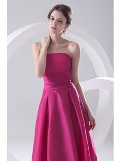 Taffeta Strapless Sheath Floor Length Prom Dress
