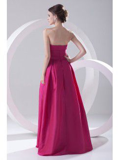 Taffeta Strapless Sheath Floor Length Prom Dress