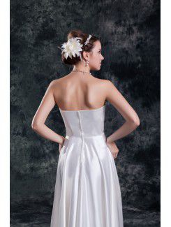 Satin Sweetheart Floor Length Column Embroidered Wedding Dress