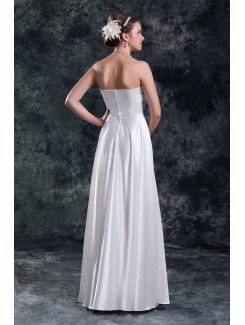 Satin Sweetheart Floor Length Column Embroidered Wedding Dress