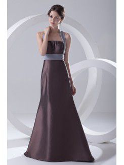 Taffeta Strapless A-line Floor-Length Sash Prom Dress