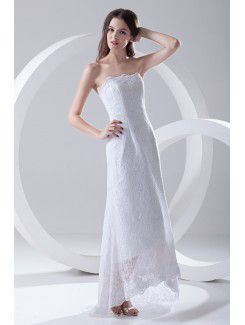 Lace Strapless Column Ankle-Length Prom Dress
