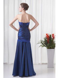 Taffeta Strapless Sheath Floor-Length Embroidered Prom Dress