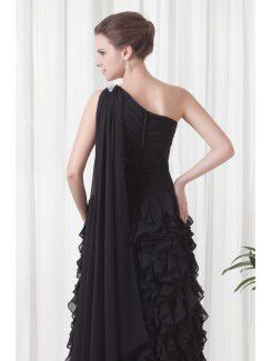 Chiffon Asymmetrical Column Floor-Length Prom Dress