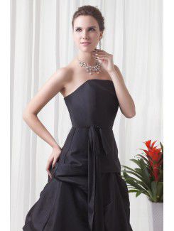 Taffeta Strapless A-line Floor-Length Prom Dress