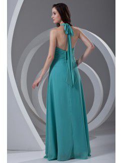 Chiffon V-Neckline Column Floor Length Prom Dress