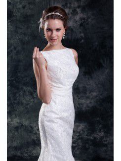Lace Straps Floor Length Sheath Embroidered Wedding Dress