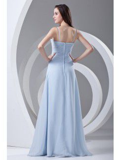 Chiffon Sweetheart A-line Sweep Train Directionally Ruched Prom Dress