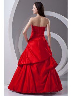 Satin Scoop A-line Floor Length Embroidered Prom Dress