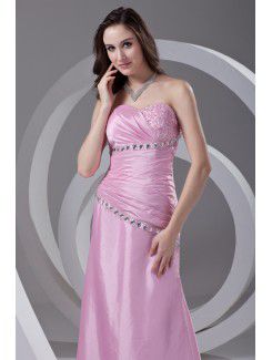 Taffeta Sweetheart A-line Floor Length Embroidered Prom Dress
