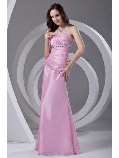 Taffeta Sweetheart A-line Floor Length Embroidered Prom Dress