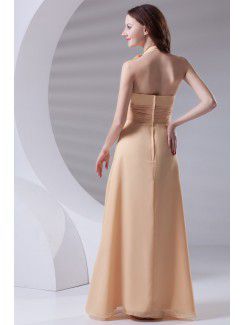 Chiffon Halter Corset Floor Length Prom Dress