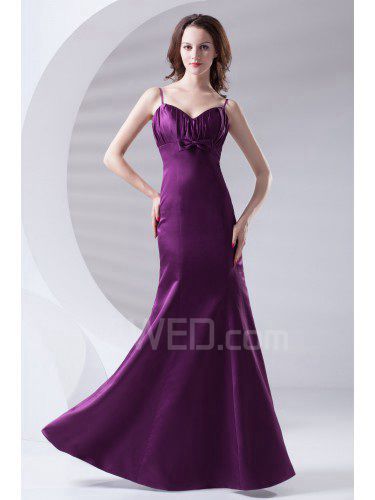 Атласное платье спагетти русалки длиной до пола платье выпускного вечера лука