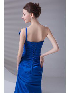 Taffeta Strapless Mermaid Floor Length Bow Prom Dress