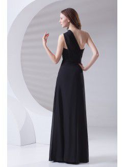 Chiffon Asymmetrical A-line Floor Length Prom Dress