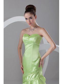 Satin Sweetheart Ankle-Length Sheath Embroidered Prom Dress
