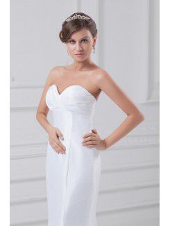 Taffeta Sweetheart Sweep Train Sheath Wedding Dress