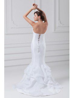 Taffeta Sweetheart Sweep Train Sheath Wedding Dress