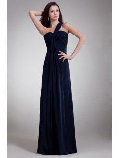 Chiffon One-Shoulder Floor Length Column Prom Dress