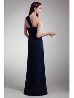 Chiffon One-Shoulder Floor Length Column Prom Dress