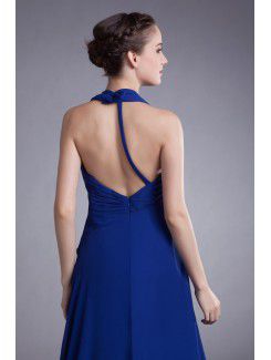 Chiffon Halter Sweep Train Column Prom Dress