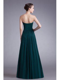 Chiffon Strapless Floor Length A-line Sash Prom Dress