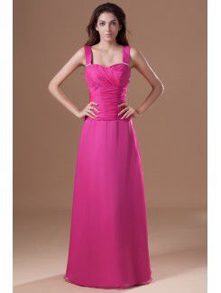 Chiffon Straps Floor Length A-line Prom Dress