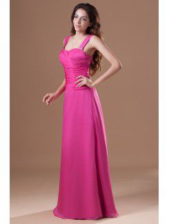 Chiffon Straps Floor Length A-line Prom Dress