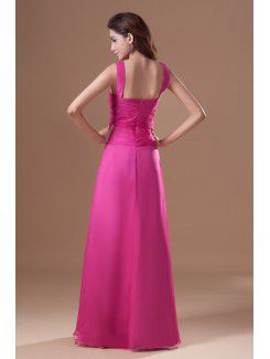 Chiffon Straps Floor Length A-line Prom Dress