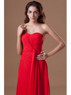 Chiffon Sweetheart Ankle-Length Column Prom Dress