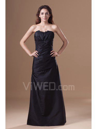 Taffeta Scallop Floor Length A-line Directionally Ruched Prom Dress