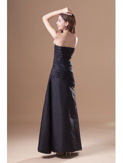 Taffeta Scallop Floor Length A-line Directionally Ruched Prom Dress