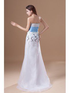 Organza Sweetheart Floor Length A-line Embroidered Prom Dress