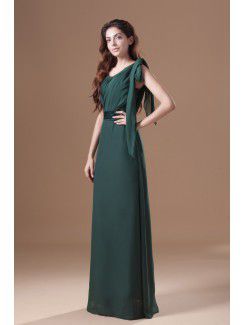 Chiffon One-Shoulder Floor Length Column Prom Dress