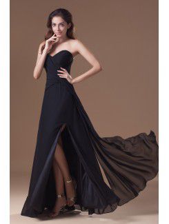 Chiffon Sweetheart Floor Length Column Prom Dress