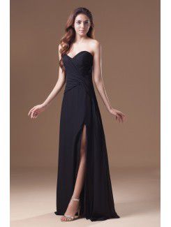 Chiffon Sweetheart Floor Length Column Prom Dress