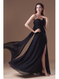 Chiffon Sweetheart Floor Length Column Prom Dress