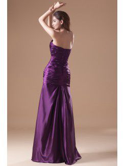 Satin Sweetheart Floor Length A-line Embroidered Prom Dress