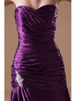 Satin Sweetheart Floor Length A-line Embroidered Prom Dress