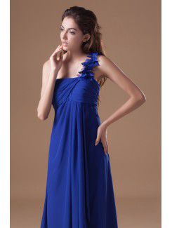 Chiffon One-Shoulder Floor Length Column Prom Dress