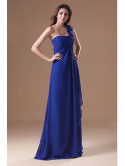 Chiffon One-Shoulder Floor Length Column Prom Dress