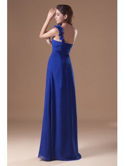 Chiffon One-Shoulder Floor Length Column Prom Dress