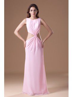 Chiffon scoop bodenlange ballkleid spalte