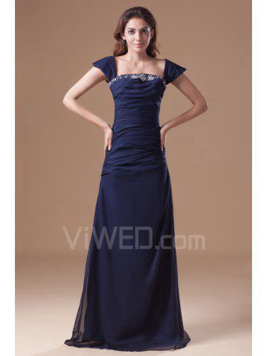 Chiffon bodenlangen a-linie bestickte ballkleid