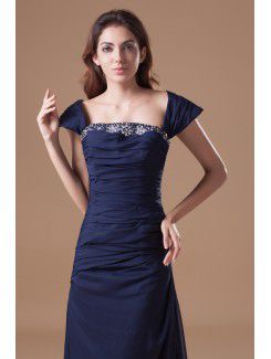 Chiffon Straps Floor Length A-line Embroidered Prom Dress